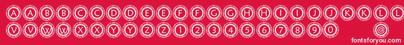 PfScirc Font – White Fonts on Red Background
