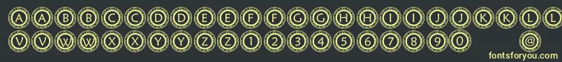More about PfScirc Font PfScirc Font – Yellow Fonts on Black Background