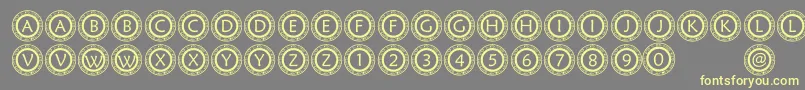 PfScirc Font – Yellow Fonts on Gray Background