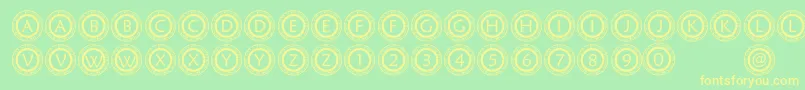 PfScirc Font – Yellow Fonts on Green Background