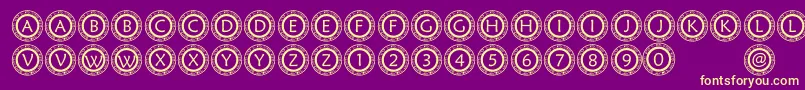 PfScirc Font – Yellow Fonts on Purple Background