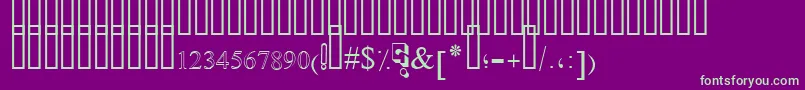 SimpleIndustShaded-Schriftart – Grüne Schriften auf violettem Hintergrund