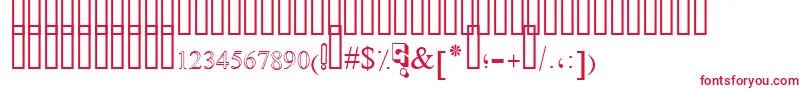 SimpleIndustShaded-fontti – punaiset fontit valkoisella taustalla