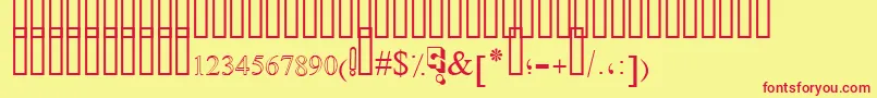 SimpleIndustShaded Font – Red Fonts on Yellow Background