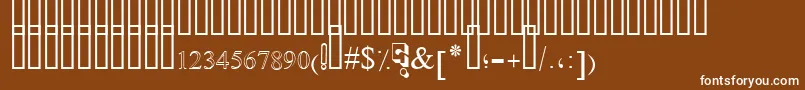 SimpleIndustShaded-Schriftart – Weiße Schriften auf braunem Hintergrund
