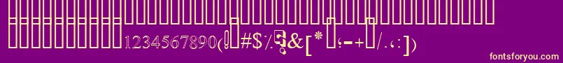 フォントSimpleIndustShaded – 紫の背景に黄色のフォント