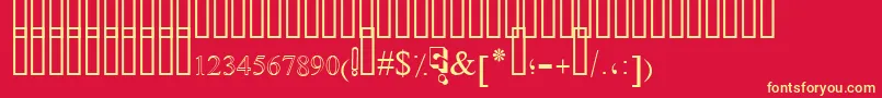 SimpleIndustShaded Font – Yellow Fonts on Red Background