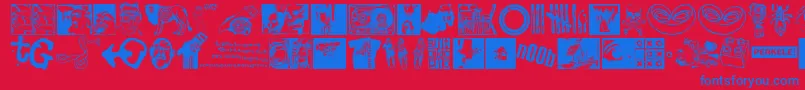 フォントJungodingbats – 赤い背景に青い文字