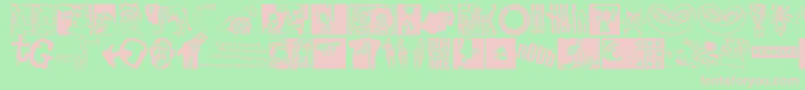 Fonte Jungodingbats – fontes rosa em um fundo verde