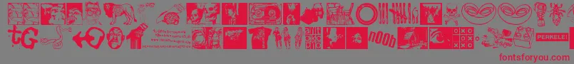 Jungodingbats Font – Red Fonts on Gray Background