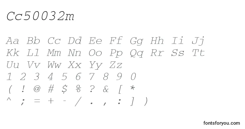 A fonte Cc50032m – alfabeto, números, caracteres especiais