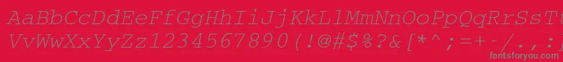 Czcionka Cc50032m – szare czcionki na czerwonym tle