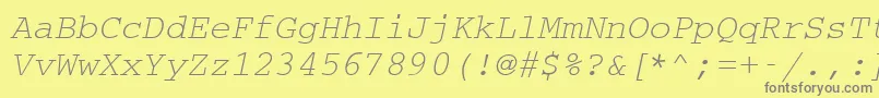 Cc50032m-Schriftart – Graue Schriften auf gelbem Hintergrund
