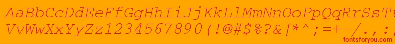 Cc50032m-Schriftart – Rote Schriften auf orangefarbenem Hintergrund