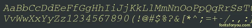 フォントCc50032m – 黒い背景に黄色の文字