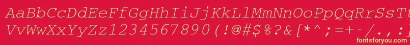 Cc50032m-Schriftart – Gelbe Schriften auf rotem Hintergrund