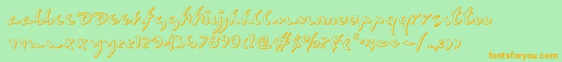 Eagleclaw3D Font – Orange Fonts on Green Background