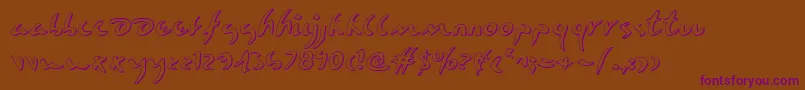 Eagleclaw3D-Schriftart – Violette Schriften auf braunem Hintergrund