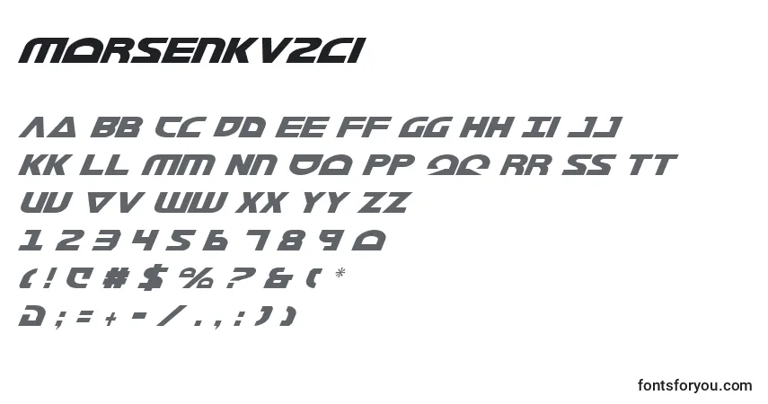 A fonte Morsenkv2ci – alfabeto, números, caracteres especiais