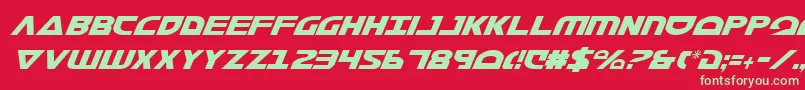 フォントMorsenkv2ci – 赤い背景に緑の文字
