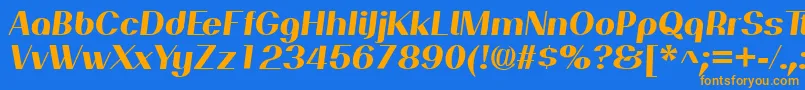 PassionsanspdanHeavyitalic Font – Orange Fonts on Blue Background