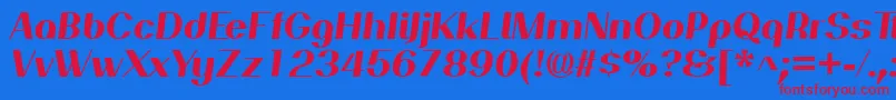 PassionsanspdanHeavyitalic Font – Red Fonts on Blue Background