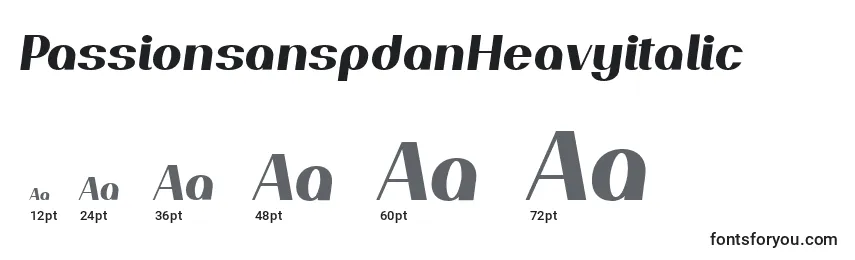 PassionsanspdanHeavyitalic Font Sizes