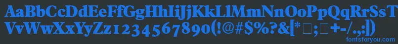TympanDisplaySsi Font – Blue Fonts on Black Background