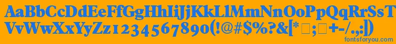 TympanDisplaySsi Font – Blue Fonts on Orange Background