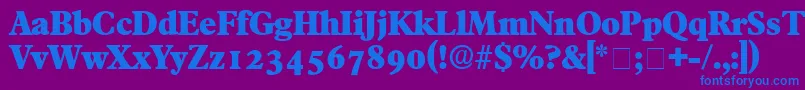 TympanDisplaySsi-fontti – siniset fontit violetilla taustalla