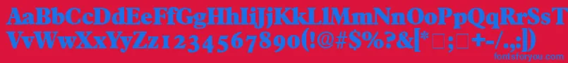 フォントTympanDisplaySsi – 赤い背景に青い文字