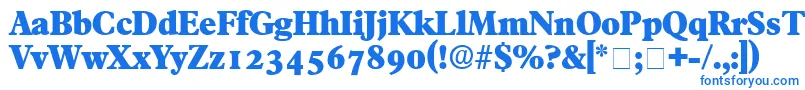 TympanDisplaySsi-Schriftart – Blaue Schriften auf weißem Hintergrund