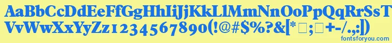 TympanDisplaySsi Font – Blue Fonts on Yellow Background