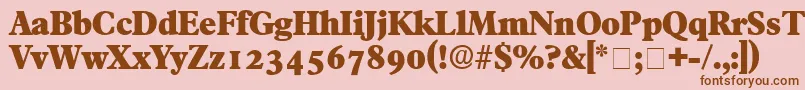 フォントTympanDisplaySsi – ピンクの背景に茶色のフォント