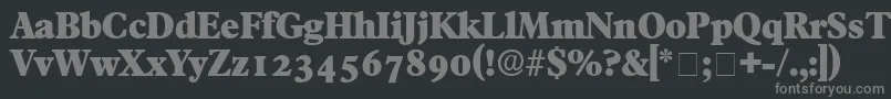 TympanDisplaySsi-fontti – harmaat kirjasimet mustalla taustalla
