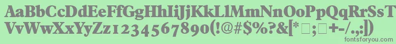 フォントTympanDisplaySsi – 緑の背景に灰色の文字