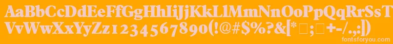 TympanDisplaySsi Font – Pink Fonts on Orange Background