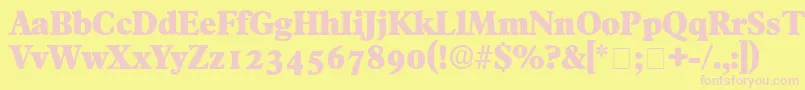 TympanDisplaySsi-fontti – vaaleanpunaiset fontit keltaisella taustalla