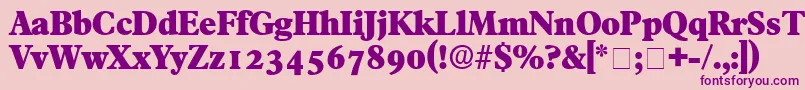 フォントTympanDisplaySsi – ピンクの背景に紫のフォント