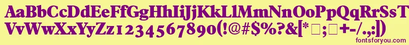 TympanDisplaySsi-fontti – violetit fontit keltaisella taustalla