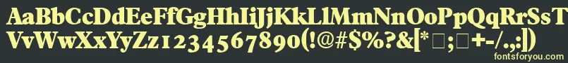 TympanDisplaySsi-fontti – keltaiset fontit mustalla taustalla
