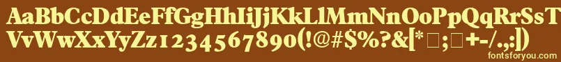 TympanDisplaySsi-fontti – keltaiset fontit ruskealla taustalla