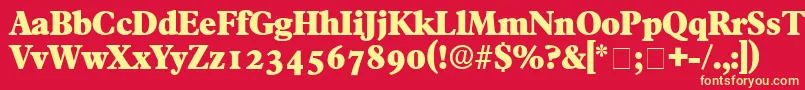 TympanDisplaySsi-fontti – keltaiset fontit punaisella taustalla