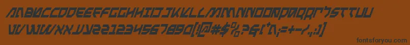 MetalStormCondensedItalic-fontti – mustat fontit ruskealla taustalla