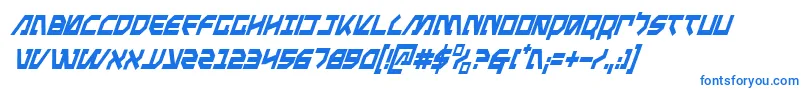 MetalStormCondensedItalic-fontti – siniset fontit valkoisella taustalla