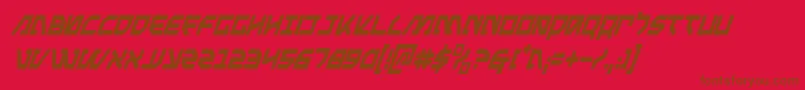 MetalStormCondensedItalic Font – Brown Fonts on Red Background