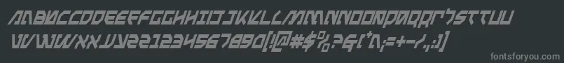 フォントMetalStormCondensedItalic – 黒い背景に灰色の文字
