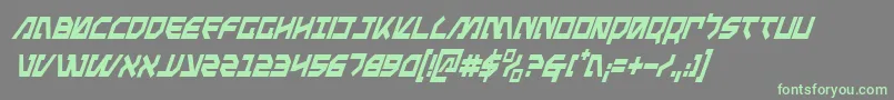 MetalStormCondensedItalic Font – Green Fonts on Gray Background