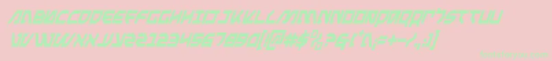 フォントMetalStormCondensedItalic – ピンクの背景に緑の文字