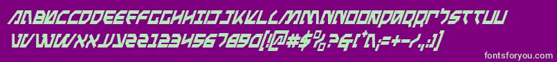 MetalStormCondensedItalic-fontti – vihreät fontit violetilla taustalla